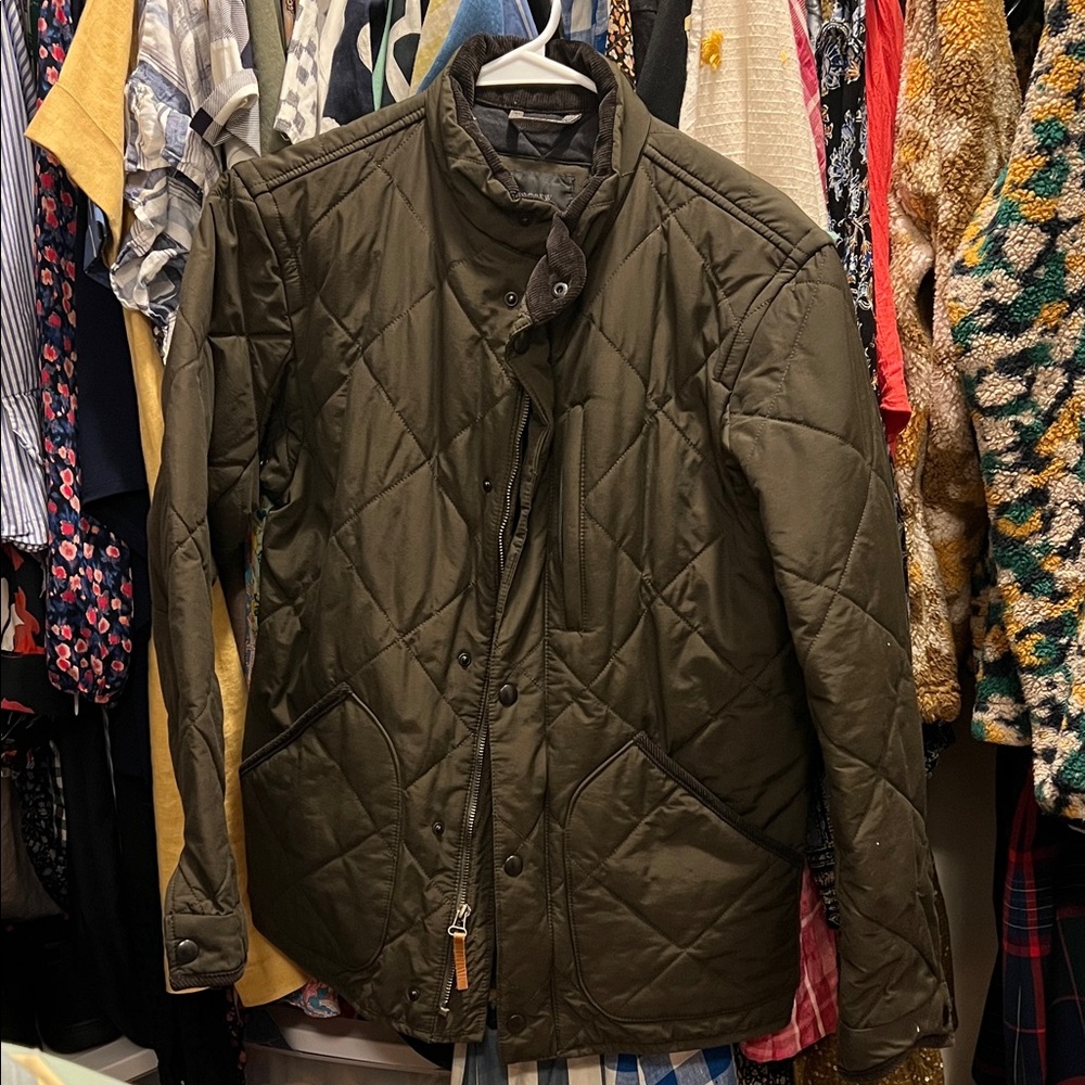 J. Crew Men's Quilted Puffer Jacket - Dark Green